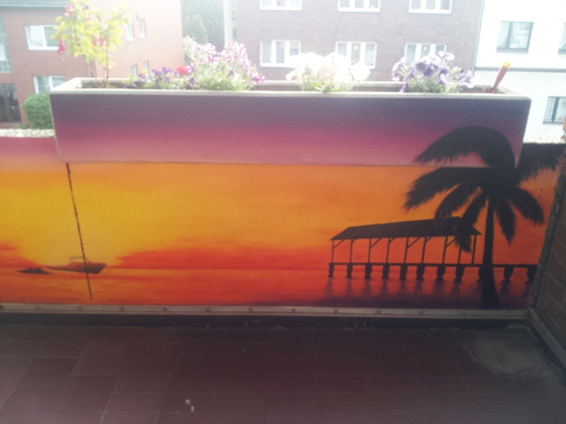 Balkongestaltung - Farbwandel Fassadenkunst