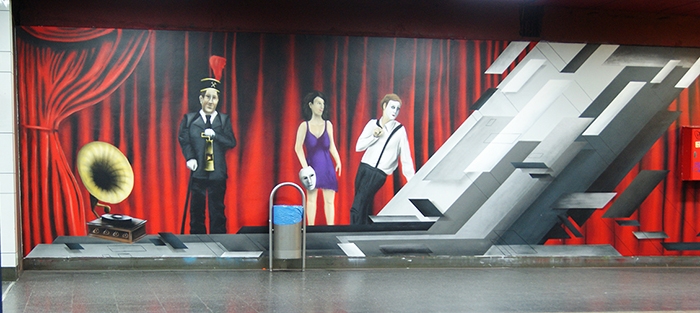 Farbwandel Fassadenkunst U-Bahnhof Bismarckplatz Essen