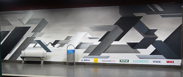 Farbwandel Fassadenkunst U-Bahnhof Bismarckplatz