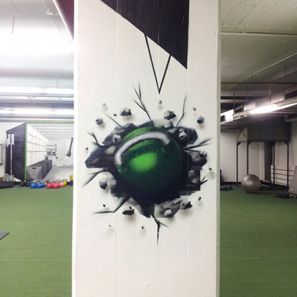 Farbwandel Fassadenkunst Crossfit Kader
