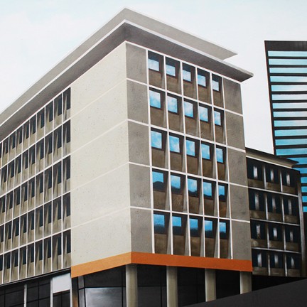 Farbwandel Fassadenkunst Wandgestaltung DGB Haus