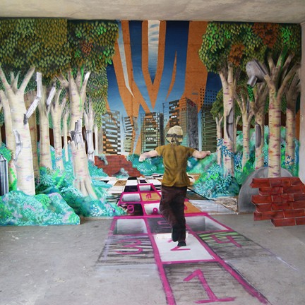 Farbwandel Fassadenkunst - freie Arbeiten