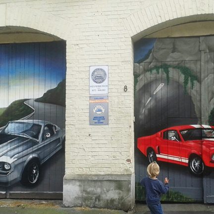 Farbwandel Fassadenkunst Garagenmalerei