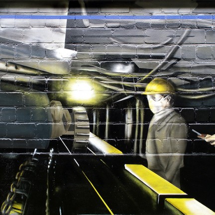 Farbwandel Fassadenkunst Bergbau im Ruhrgebiet