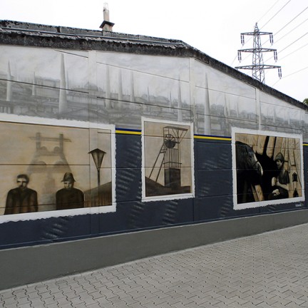Farbwandel Fassadenkunst Bergbau im Ruhrgebiet