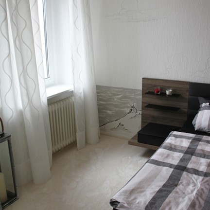 Farbwandel Fassadenkunst Schlafzimmerstrand