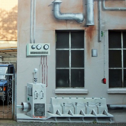 Farbwandel Fassadenkunst Illusionsmalerei