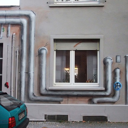 Farbwandel Fassadenkunst Illusionsmalerei