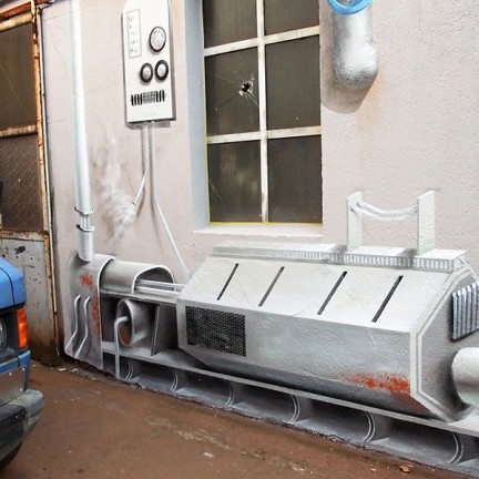 Farbwandel Fassadenkunst Illusionsmalerei