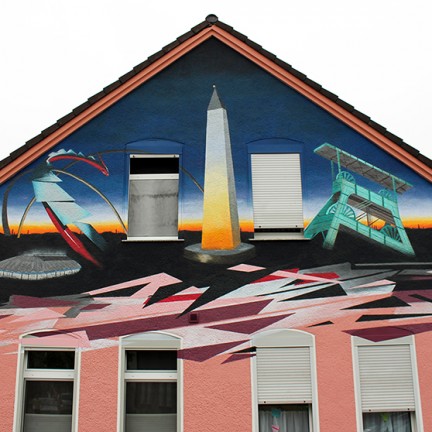 Farbwandel Fassadenkunst Wandgestaltung