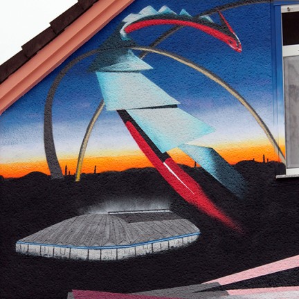 Farbwandel Fassadenkunst Wandgestaltung