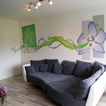 Farbwandel Fassadenkunst Wohnzimmergestaltung