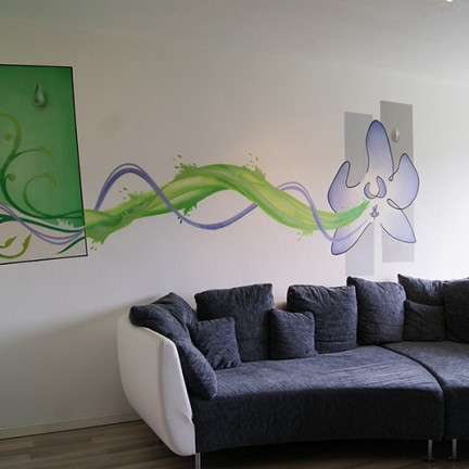 Farbwandel Fassadenkunst Wohnzimmergestaltung