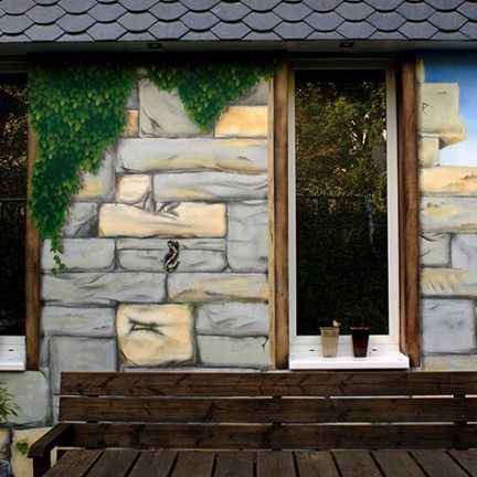 Farbwandel Fassadenkunst Illusionsmalerei
