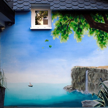 Farbwandel Fassadenkunst Illusionsmalerei