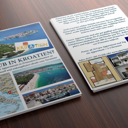 Farbwandel Fassadenkunst Grafikdesign Flyer Primosten Kroatien