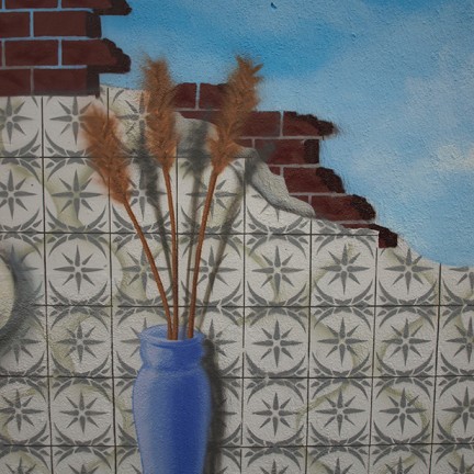 Farbwandel Fassadenkunst Werbeauftrag Install & Grohe