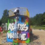 Farbwandel Fassadenkunst Welcomelab Graffitiworkshop