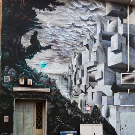 Farbwandel Fassadenkunst UFAM - Urban Fine Art Meeting Jan Schoch Schim Tilt Peter Petersen