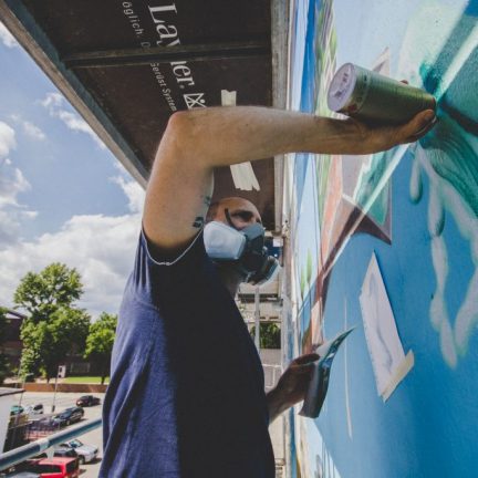 Farbwandel Fassadenkunst Laboratory of Life TransUrban Zollverein von Tim Schild & Jan Schoch