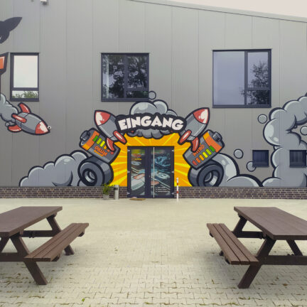 BattleKart Dankern Farbwandel Fassadenkunst